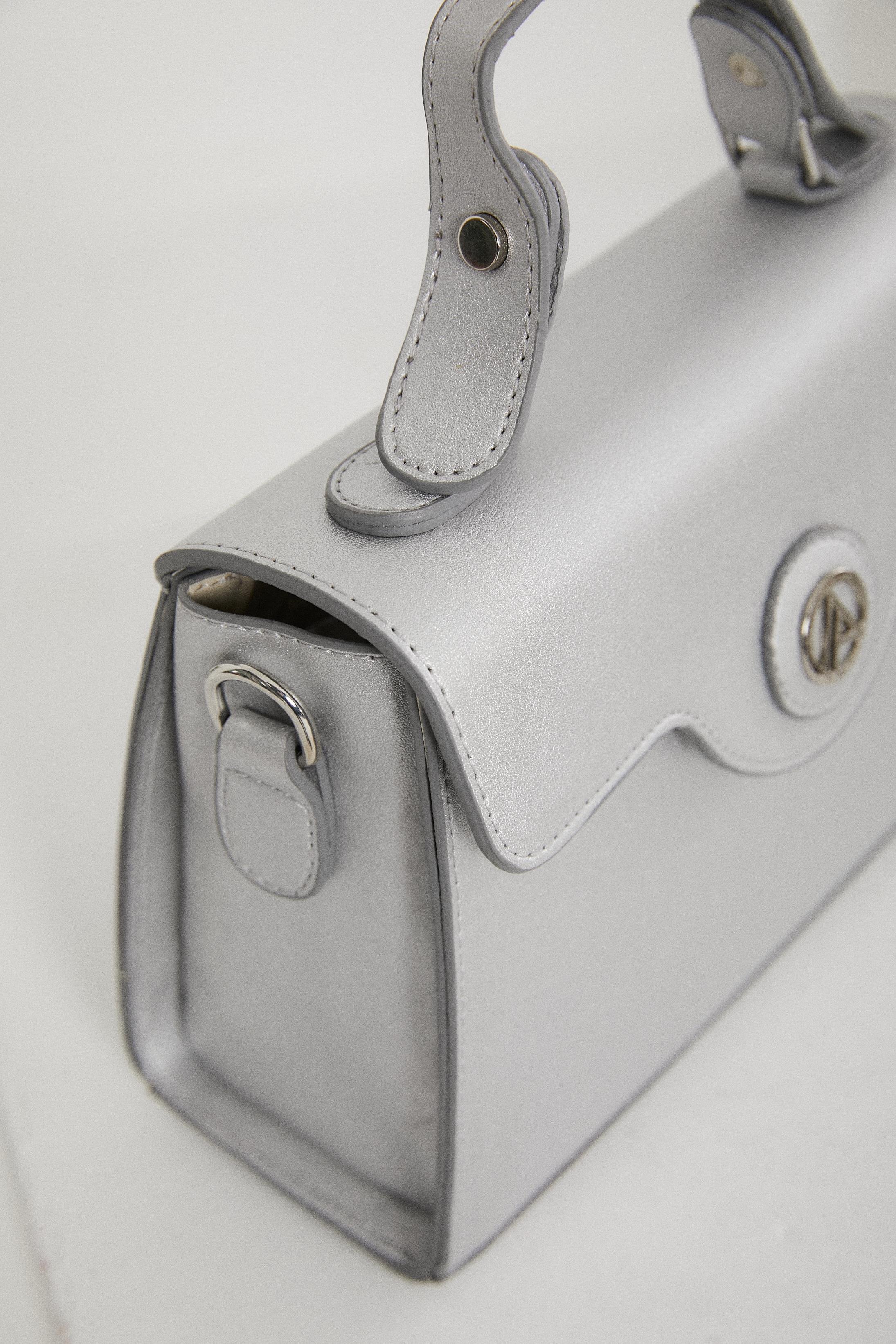 ARM CLUB Çıtçıtlı El ve Omuz Çantası-Gümüş ARM119