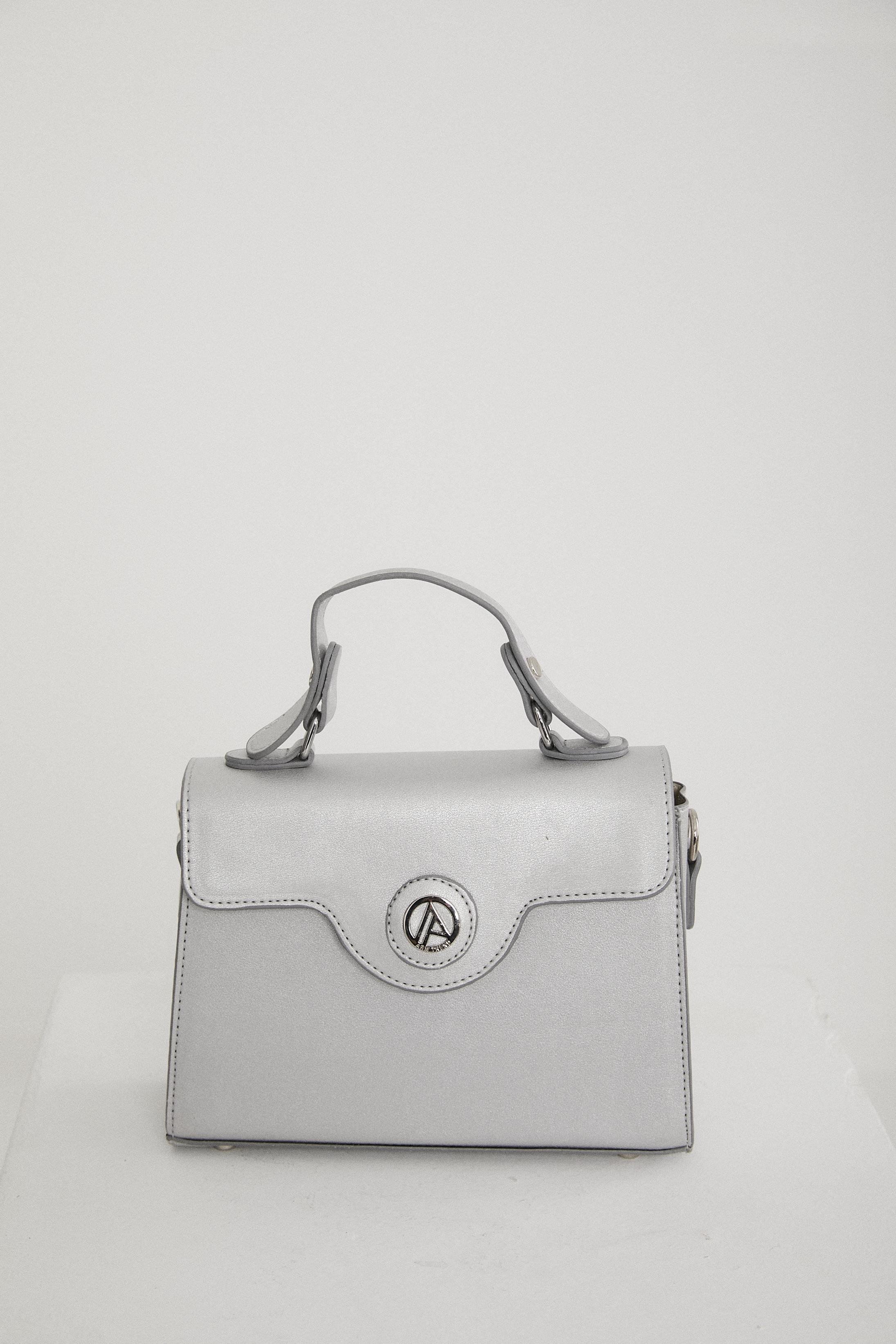 ARM CLUB Çıtçıtlı El ve Omuz Çantası-Gümüş ARM119