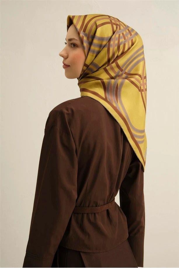 Armine Desenli Saf İpek Sura Eşarp 9333-56