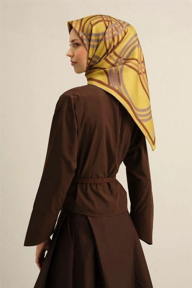 Armine Desenli Saf İpek Sura Eşarp 9333-56