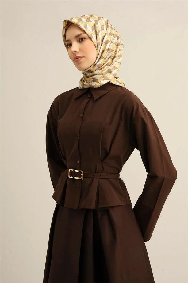 Armine Desenli Saf İpek Twill Eşarp 9309--33