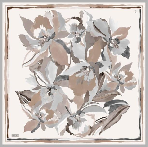 Armine Desenli Saf İpek Twill Eşarp 9340--86