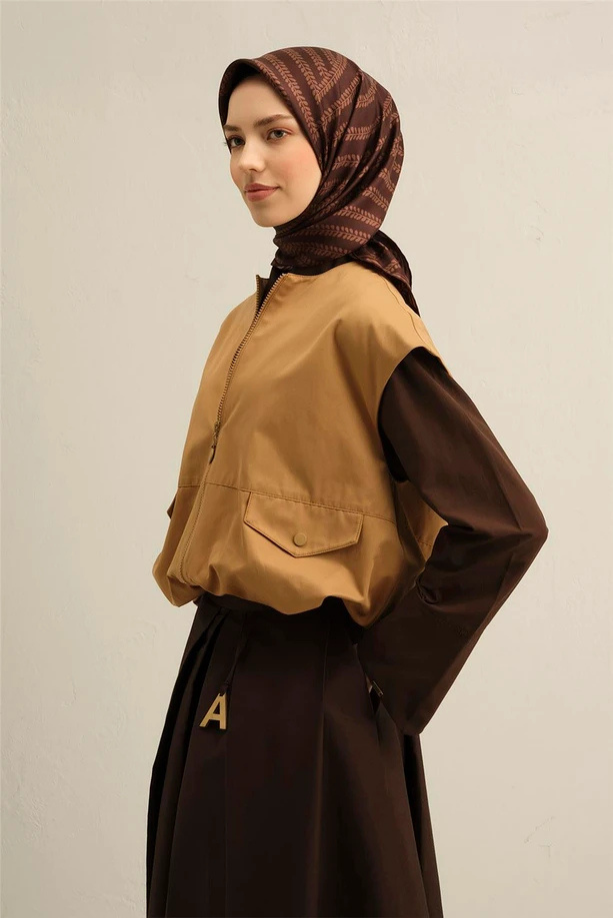 Armine Desenli Saf İpek Twill Eşarp 9351--84
