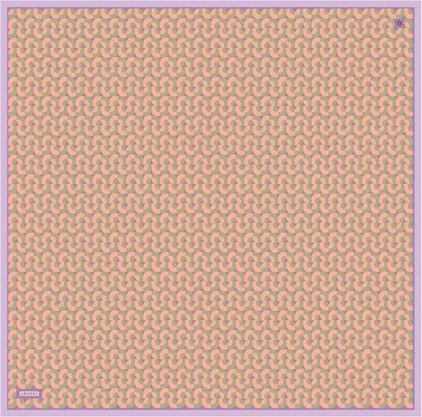 Armine Desenli Saf İpek Twill Eşarp 9321--33