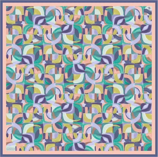 Armine Desenli Saf İpek Twill Eşarp 9329--05