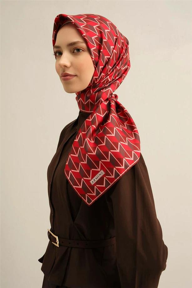 Armine Desenli Saf İpek Twill Eşarp 9309--85