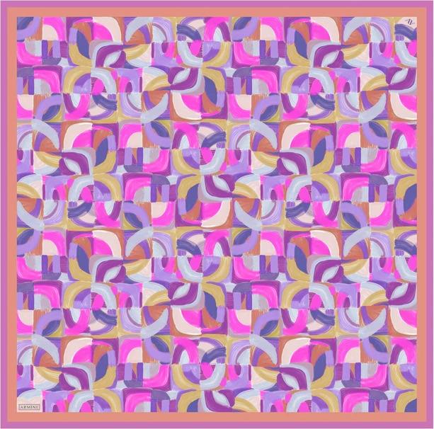 Armine Desenli Saf İpek Twill Eşarp 9329--32