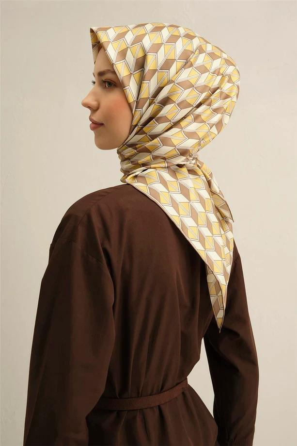 Armine Desenli Saf İpek Twill Eşarp 9309--33