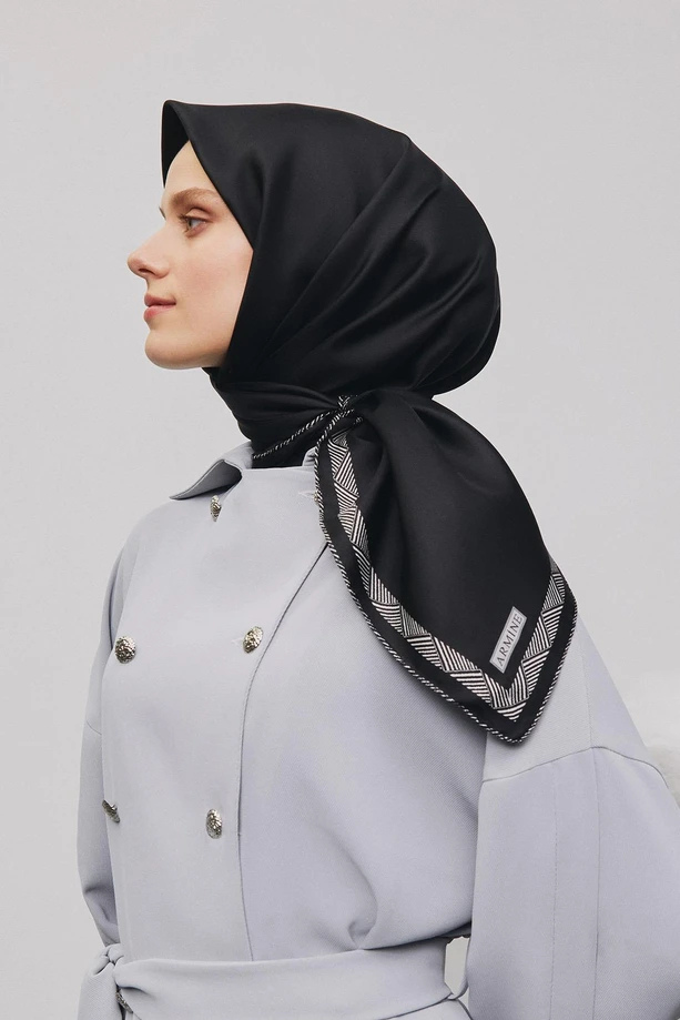Armine Desenli Saf İpek Twill Eşarp 9357--82