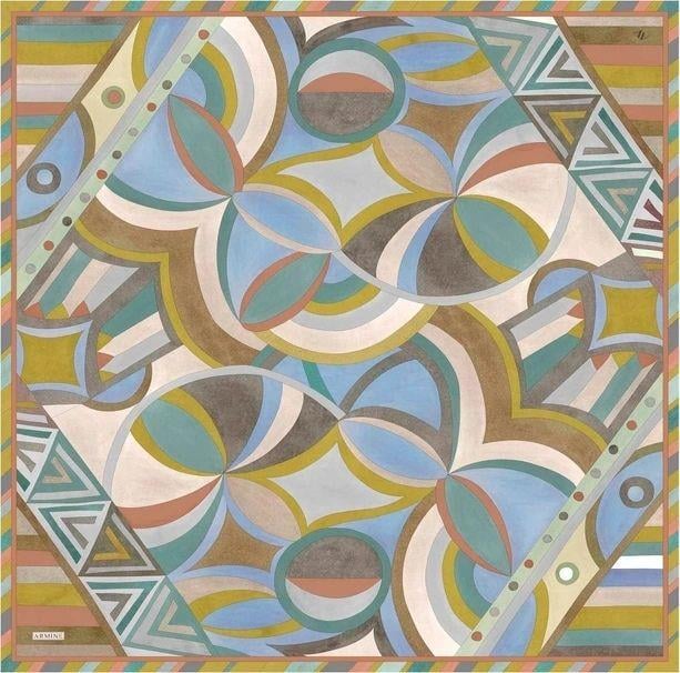 Armine Desenli Saf İpek Twill Eşarp 9336--80