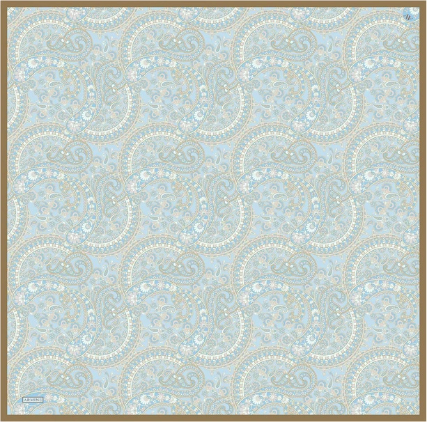 Armine Etnik Desenli Saf İpek Twill Eşarp 9304--09