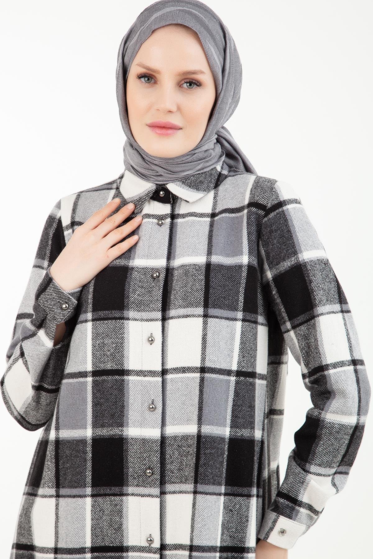 ARMİNE TREND Oduncu Model Tunik-Siyah 23KT410