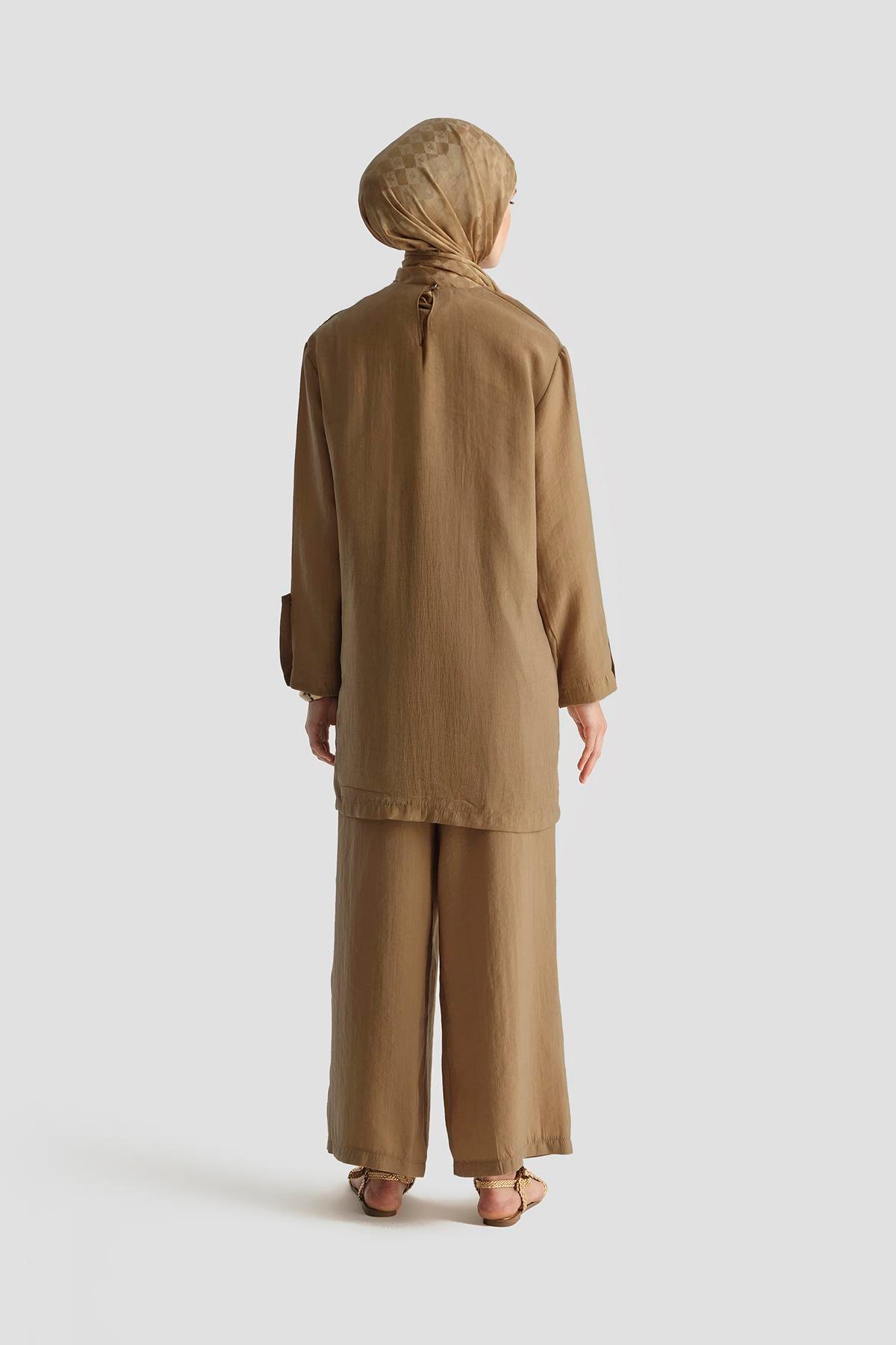 ARMİNE TREND Salaş Kesim Pantolonlu İkili Takım-Camel 25YT6140
