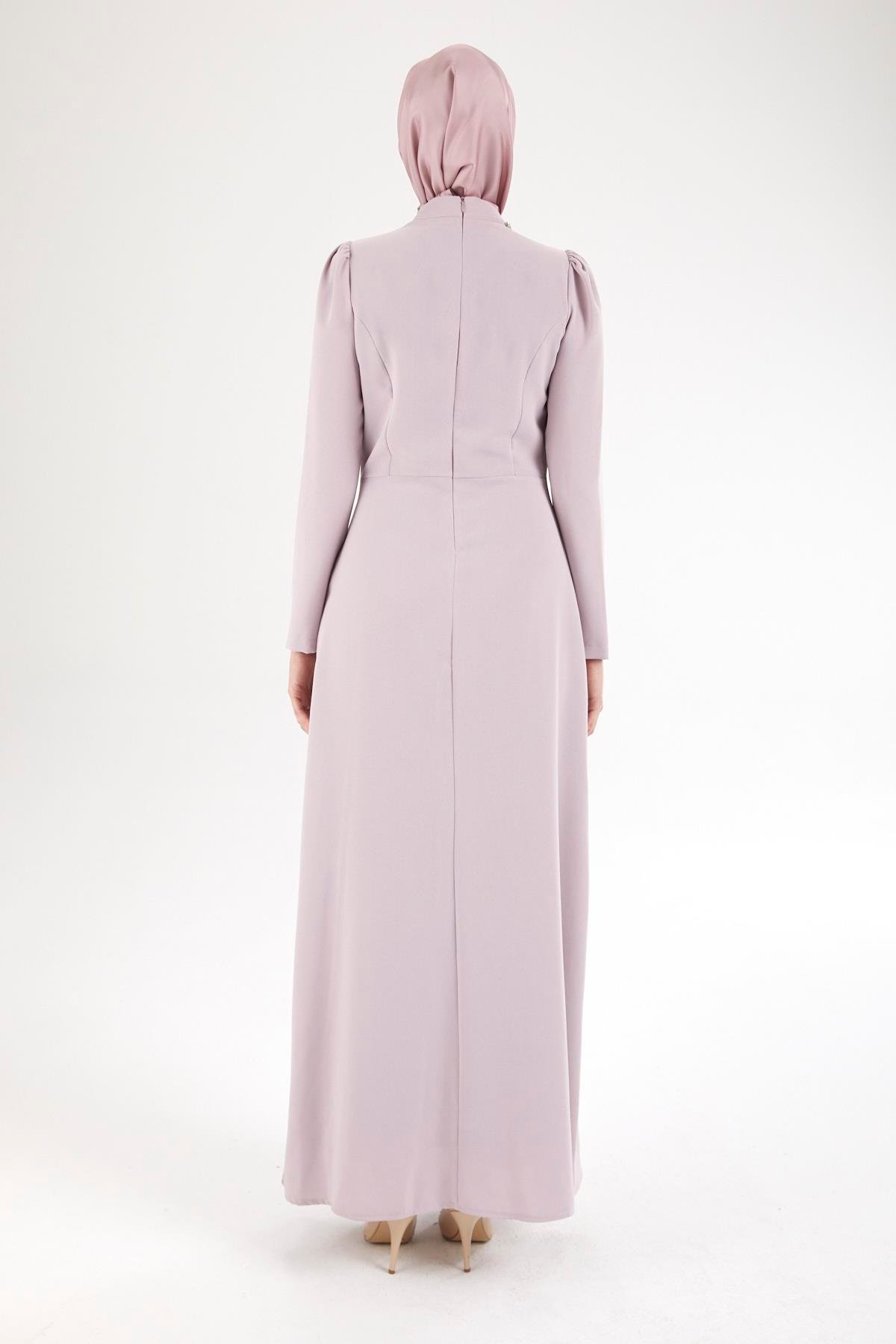 ARMİNE TREND Taş Desenli Elbise-Lila 25YT912