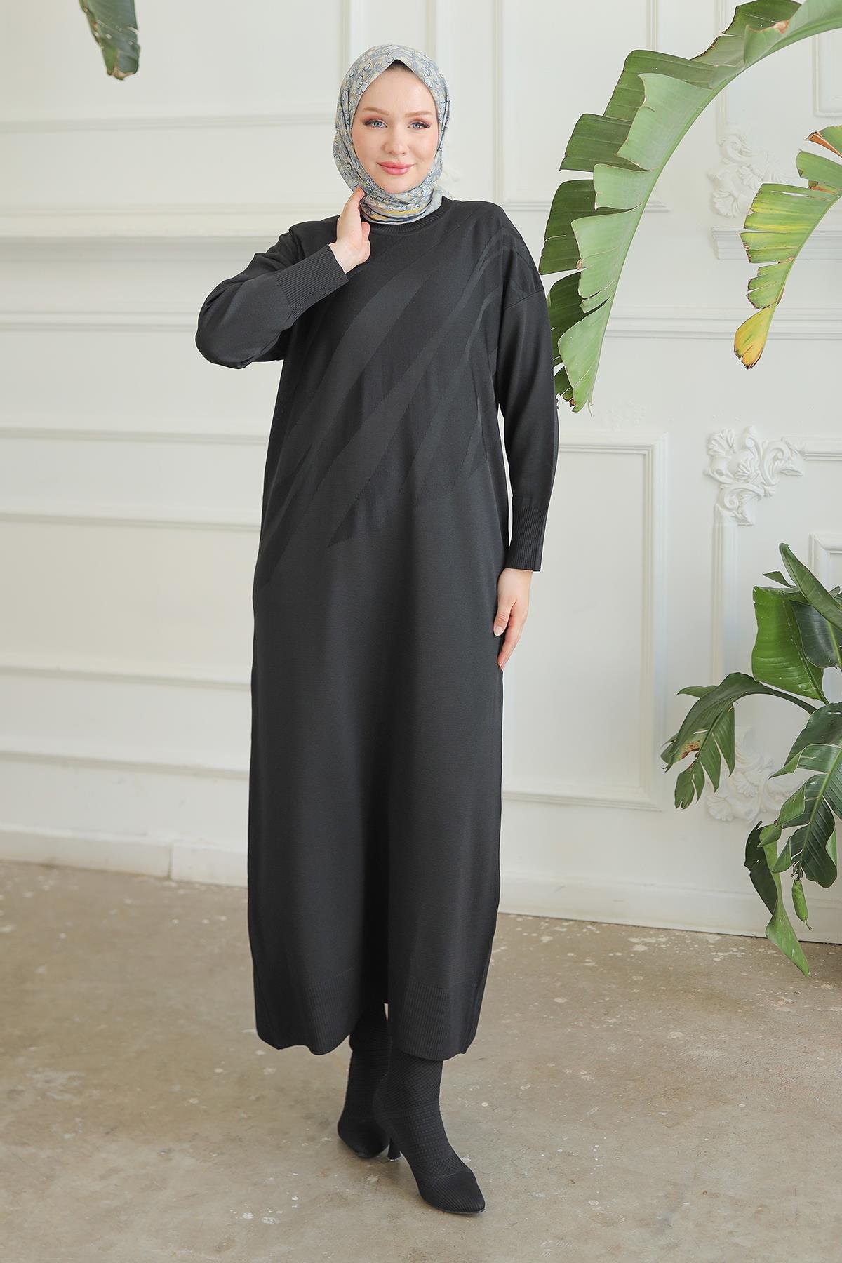 ARMİNE TREND Triko Takım-Siyah 24KTD601