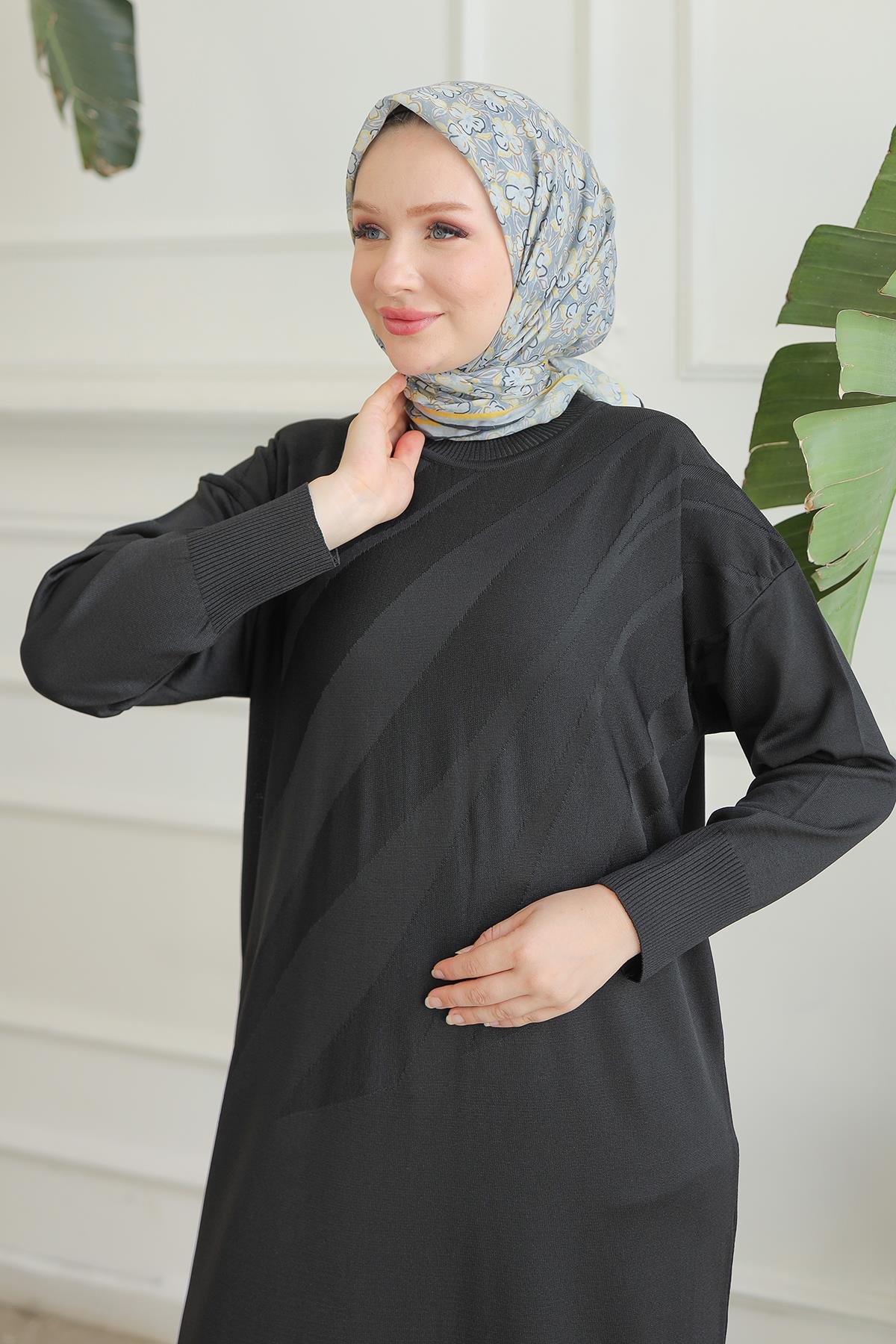 ARMİNE TREND Triko Takım-Siyah 24KTD601