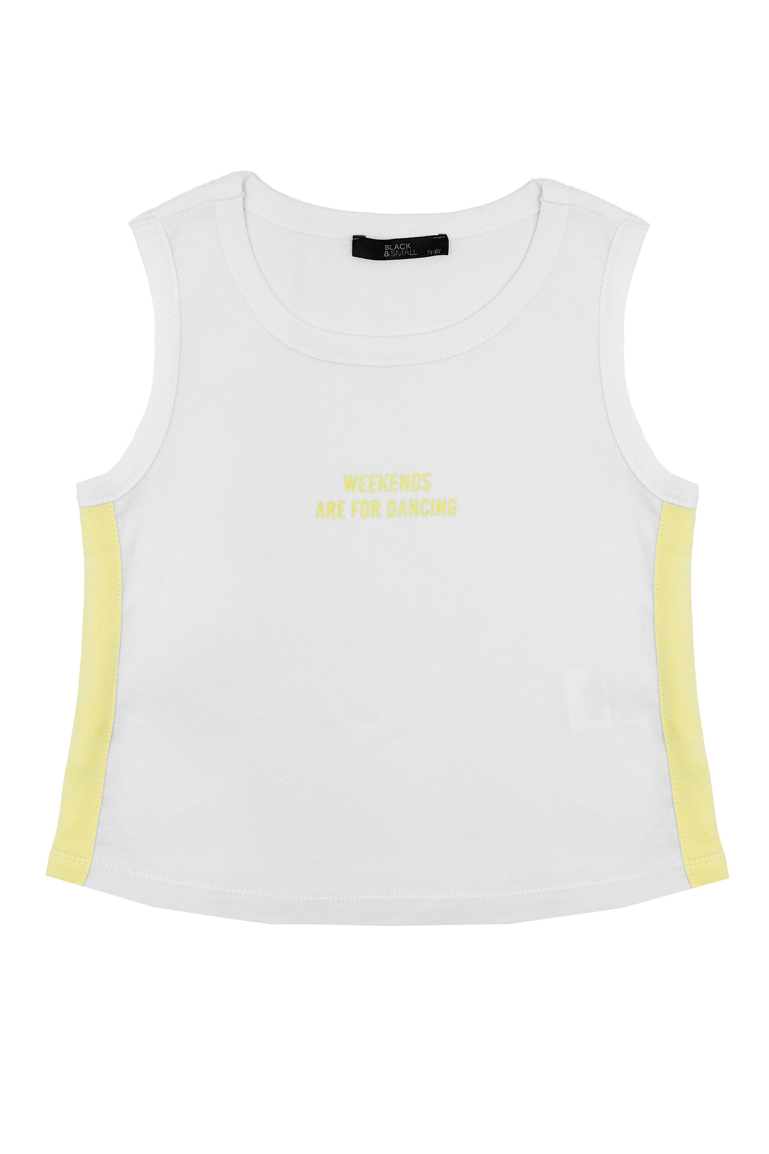Kız Çocuk Sarı Şort Tshirt Takım - Kolej