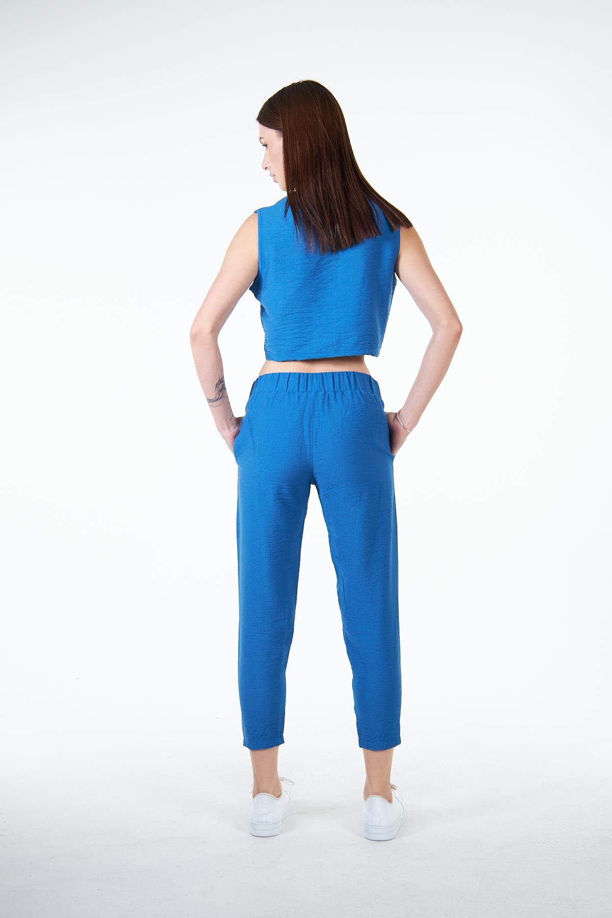 Mavi Kadın Keten Görünümlü Carrot Fit Havuç Pantolon - Perla