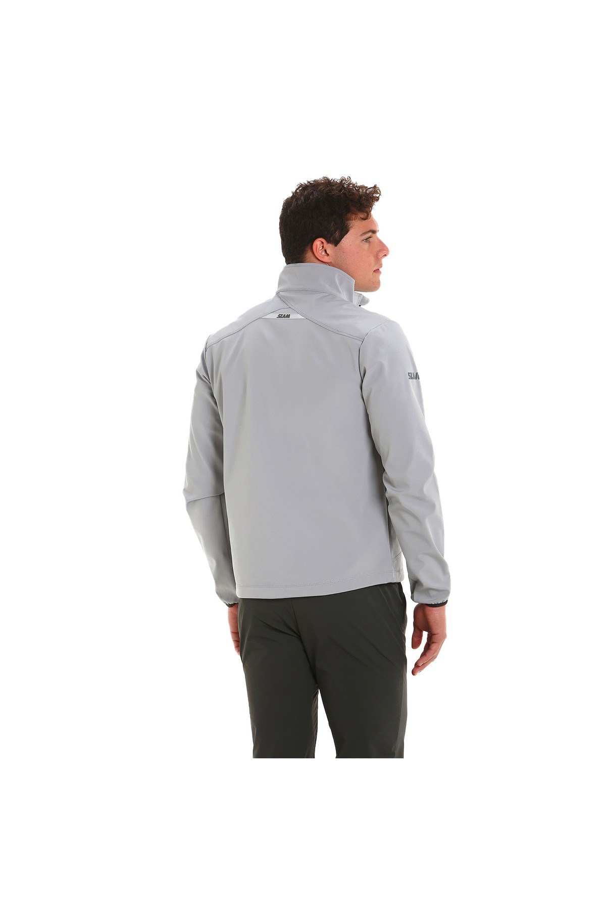 Açık Gri Erkek Dik Yaka Uzun Cepli Regular Fit Yazlık Ceket A125002S00
