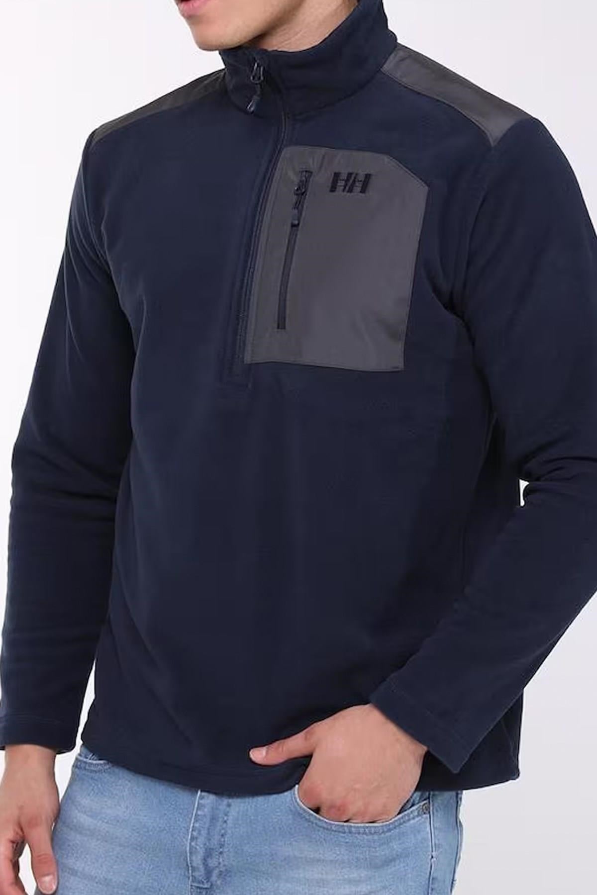 Block Halfzip Erkek Lacivert Yarım Fermuarlı Polar