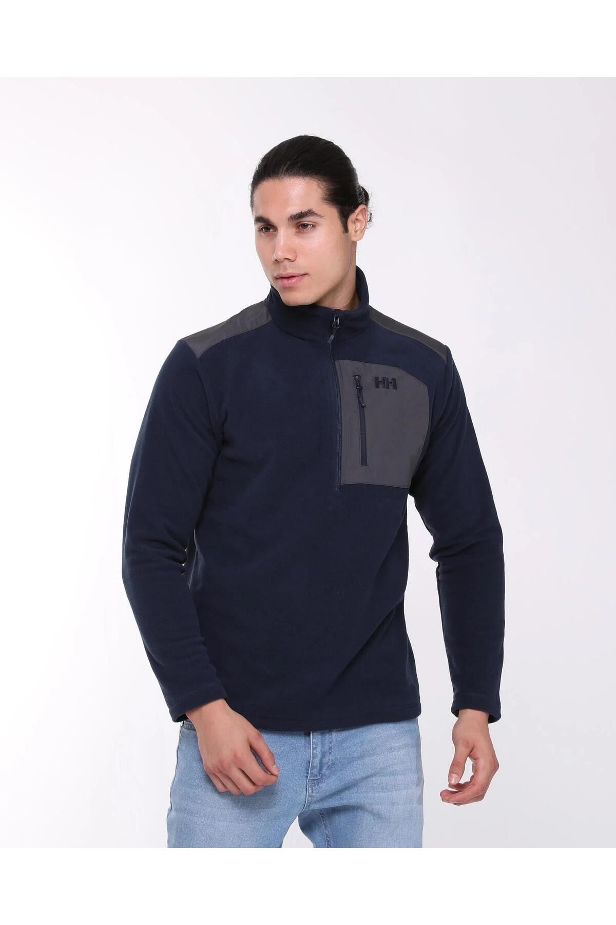 Block Halfzip Erkek Lacivert Yarım Fermuarlı Polar