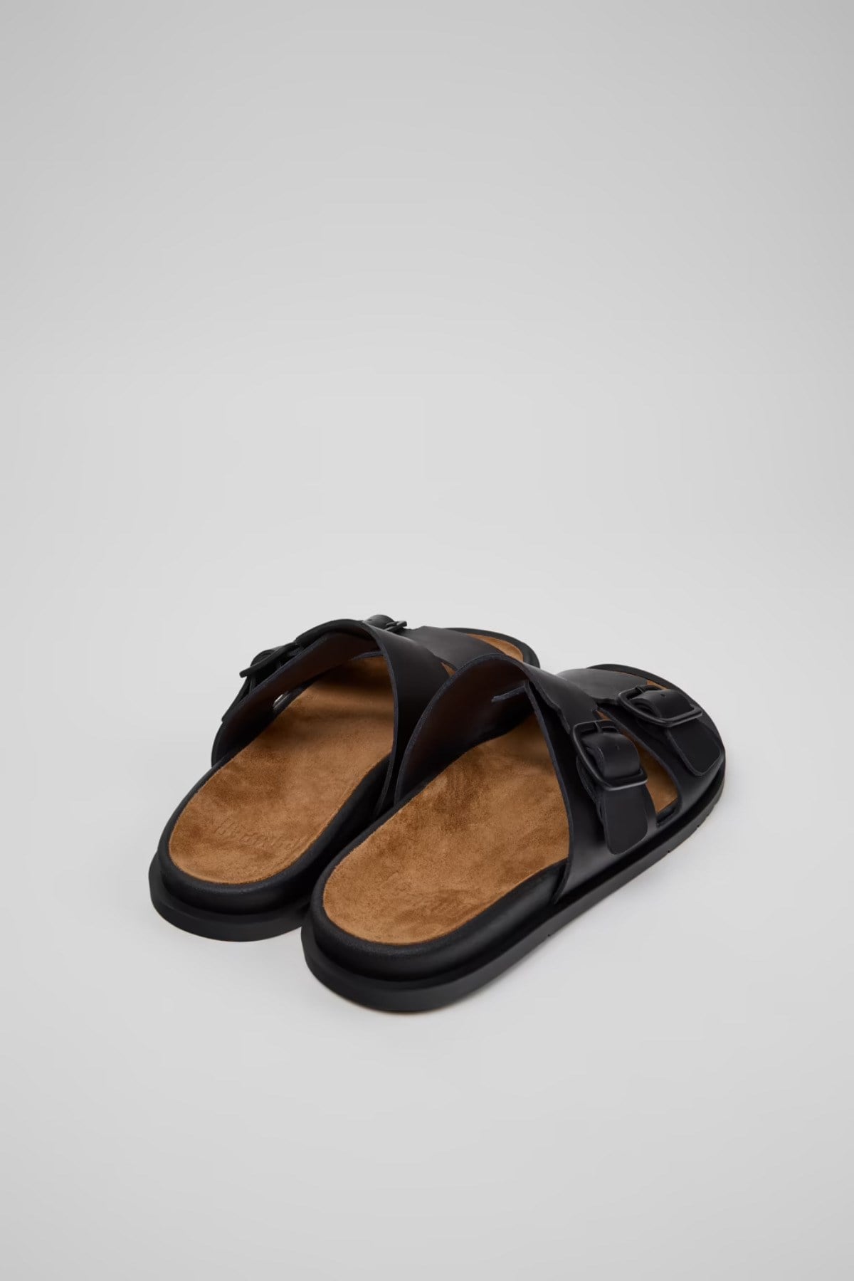 Lluc Sandal Erkek Siyah Deri Sandalet