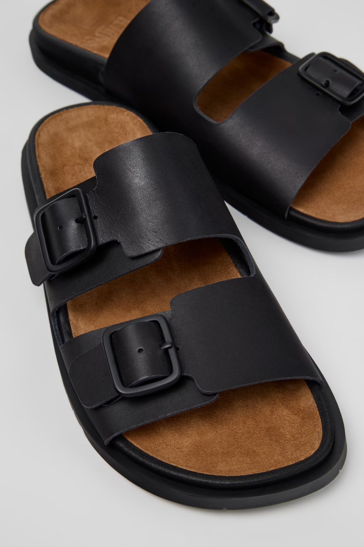 Lluc Sandal Erkek Siyah Deri Sandalet