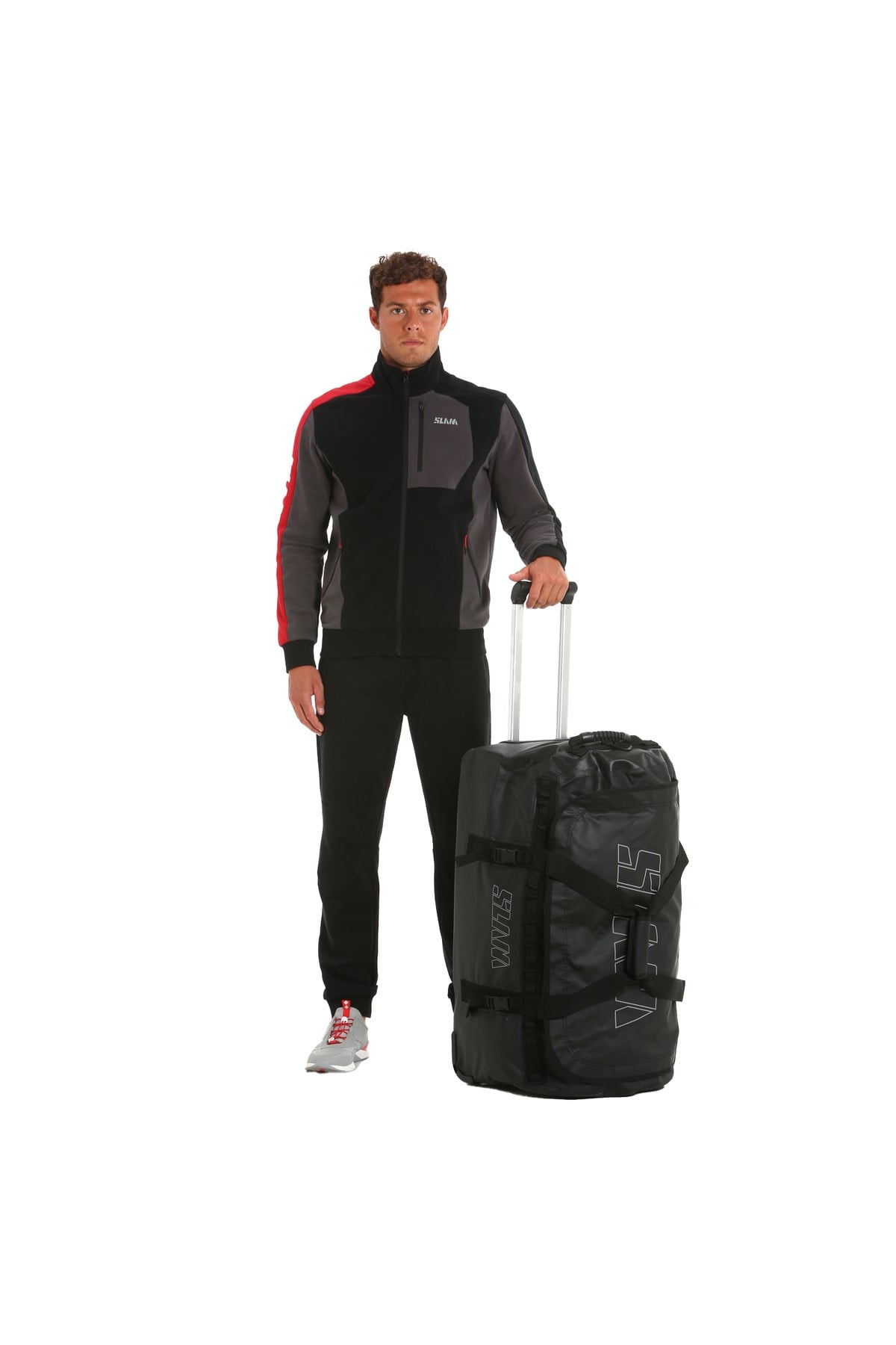 Siyah Unisex Çekçekli Kumaş Valiz A463001S00_90L TROLLEY