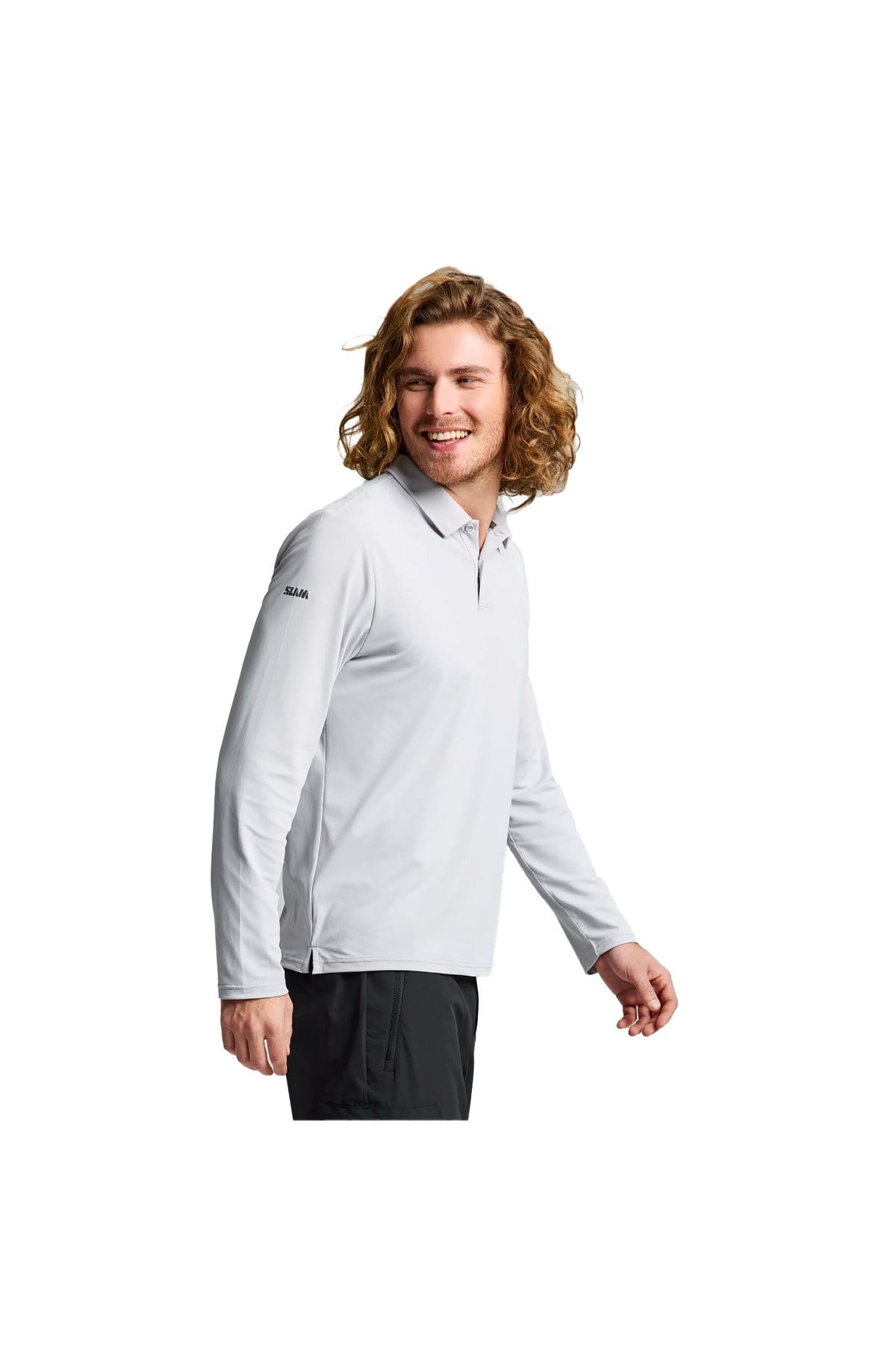 Tech Pique Polo Ls Erkek Gri Tişört ERKEK T-SHIRT A108005S01