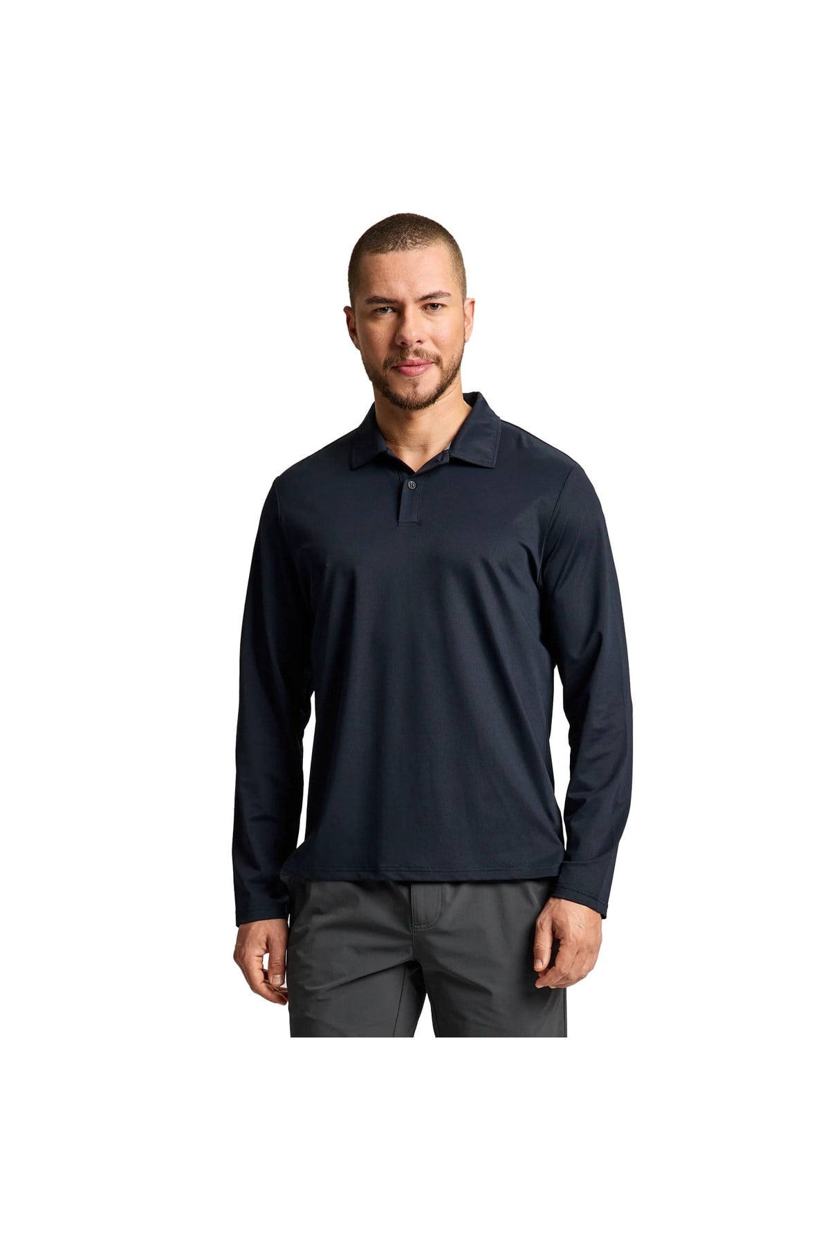 Tech Pique Polo Ls Erkek Siyah Tişört ERKEK T-SHIRT A108005S01