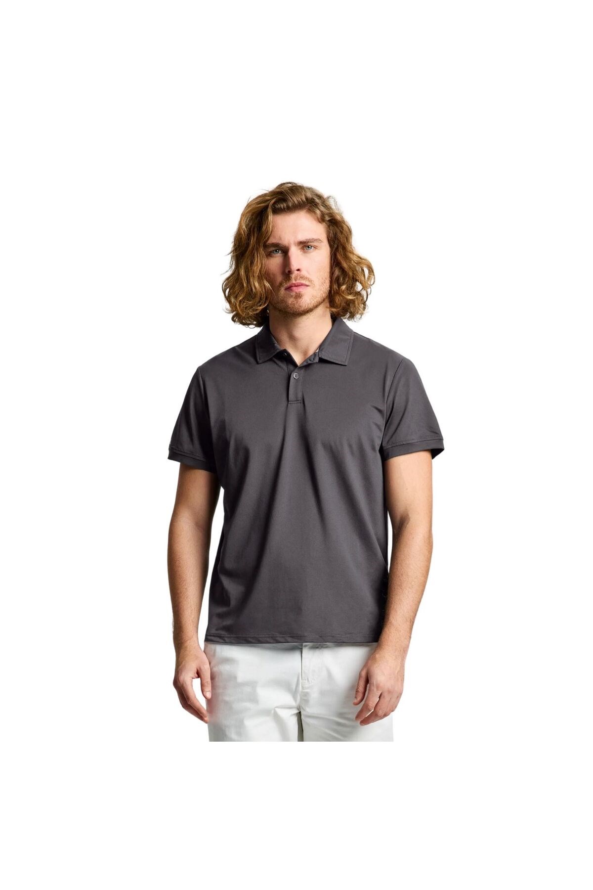 Tech Pique Polo Ss Erkek Gri Tişört ERKEK T-SHIRT A108006S01