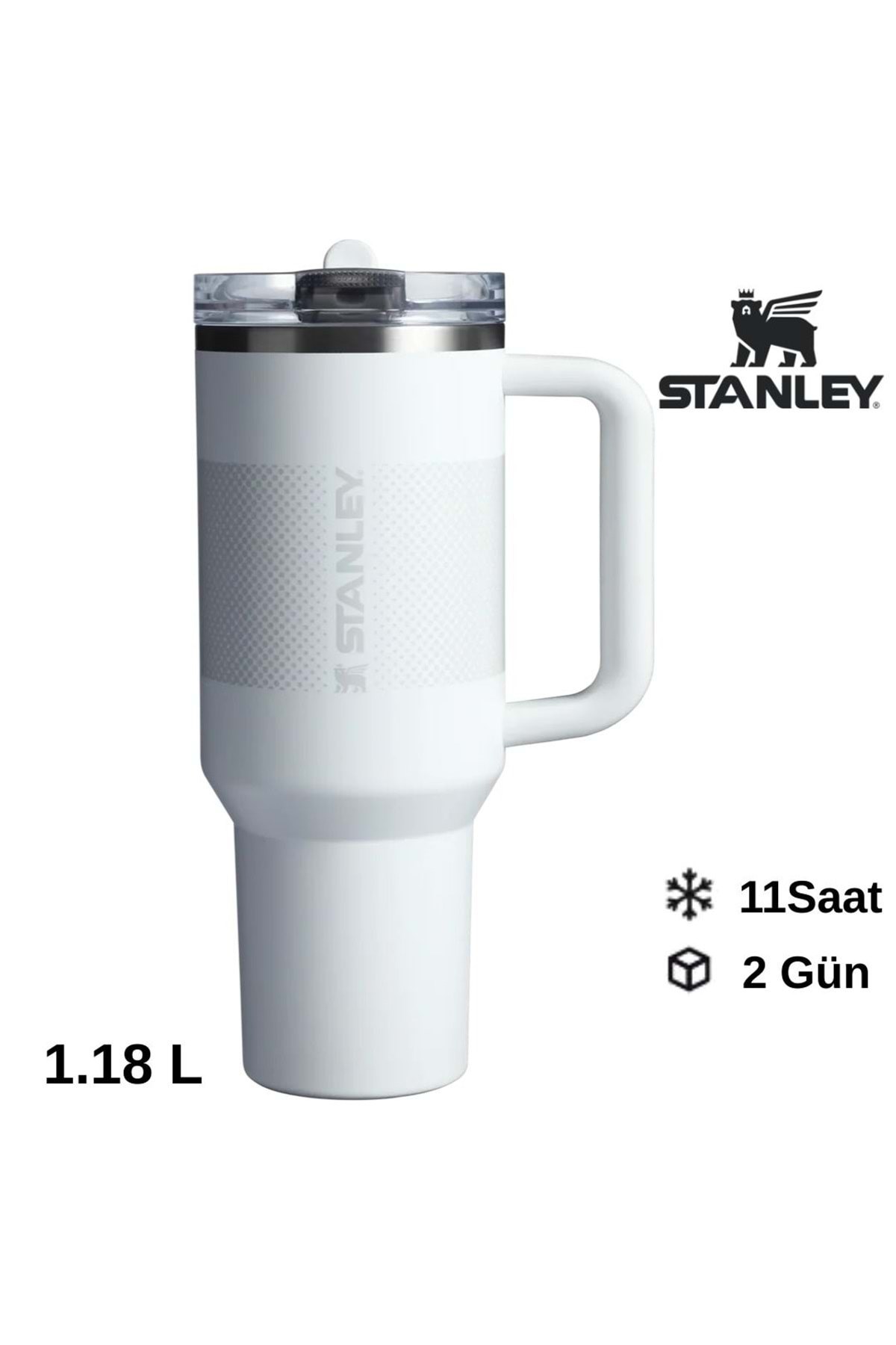 The Quencher ProTour Flip Straw Tumbler Pipetli Termos 1,18 LT Pipetli Matara BEYAZ