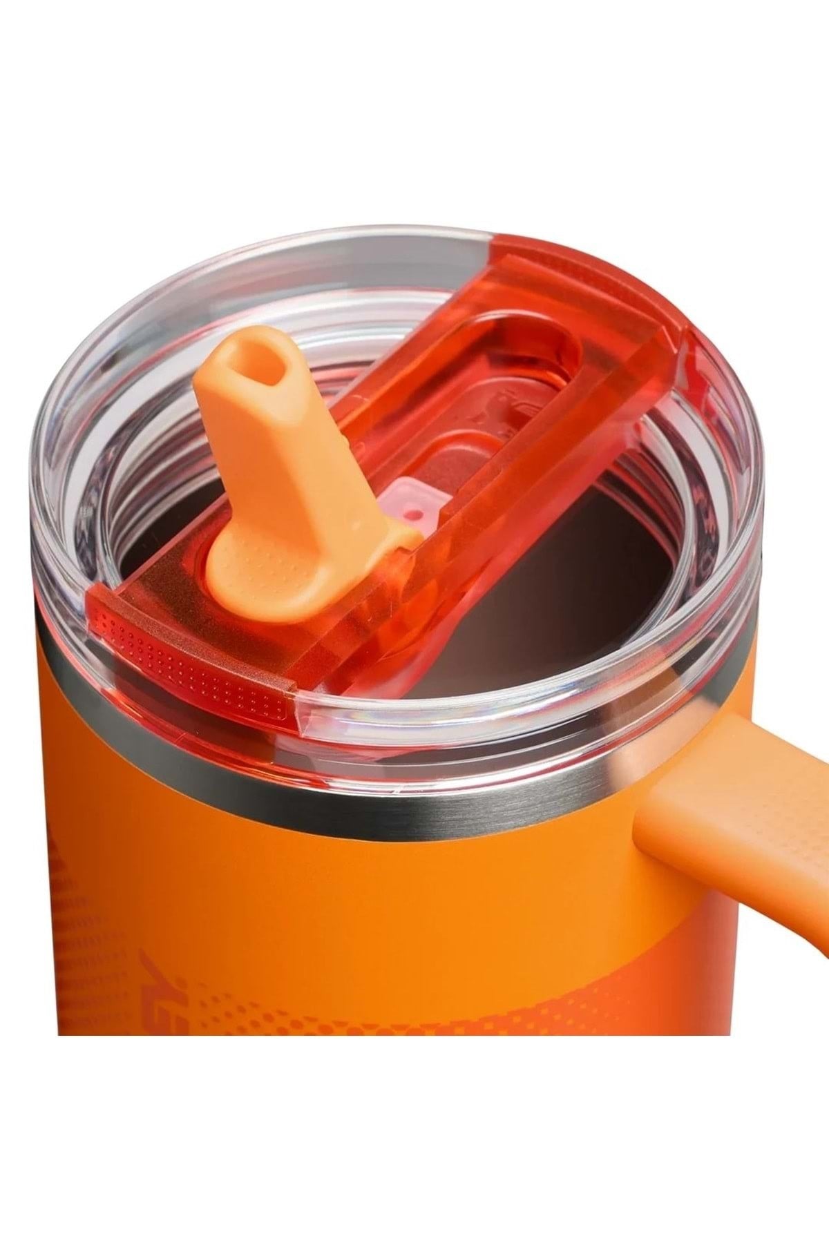 The Quencher ProTour Flip Straw Tumbler Pipetli Termos 1,18 LT Pipetli Matara TURUNCU