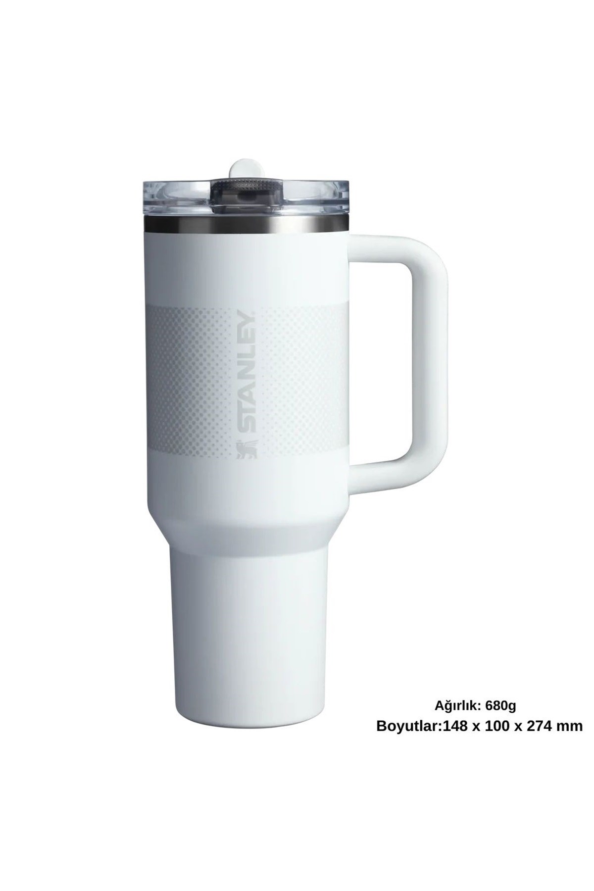 The Quencher ProTour Flip Straw Tumbler Pipetli Termos 1,18 LT Pipetli Matara BEYAZ