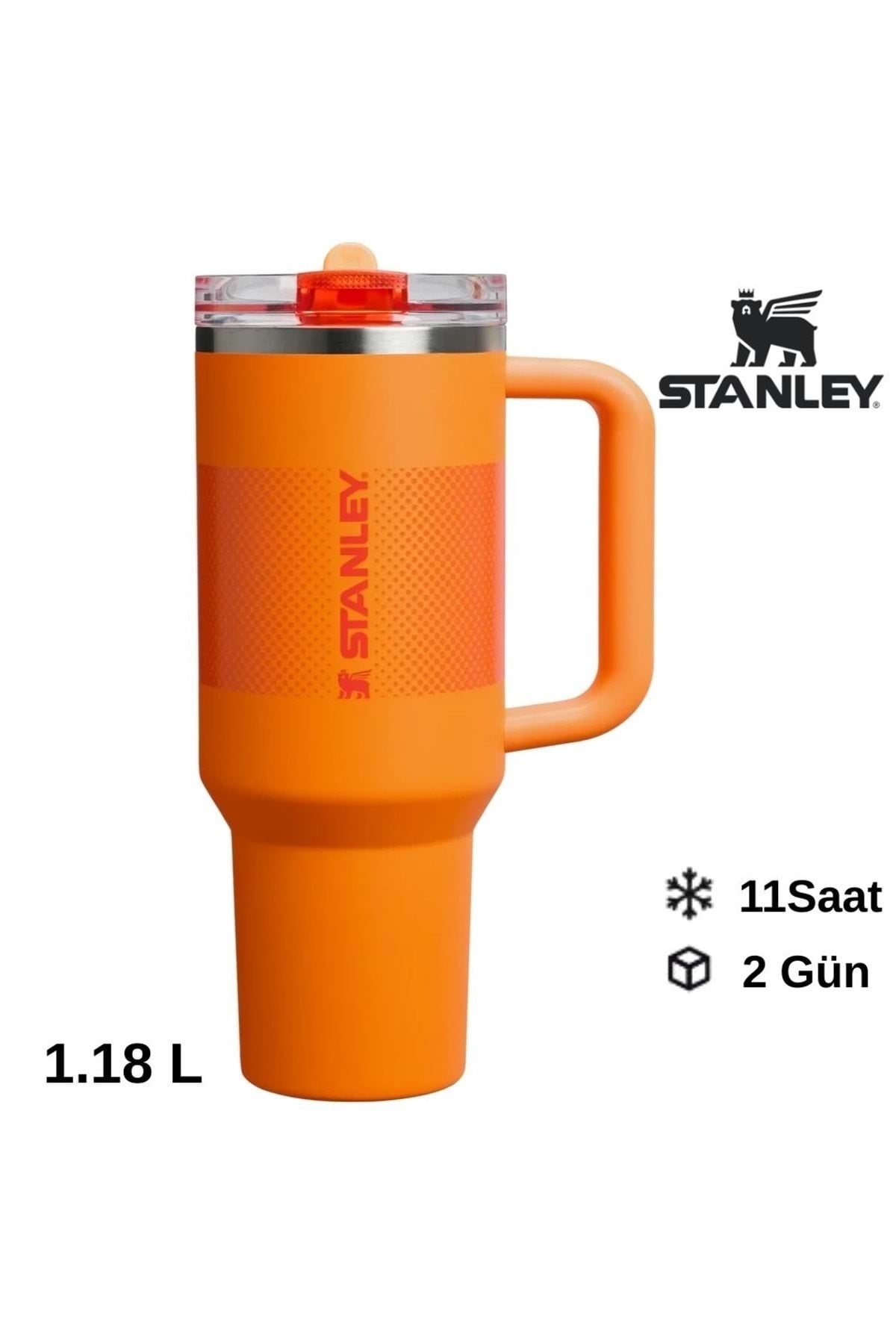 The Quencher ProTour Flip Straw Tumbler Pipetli Termos 1,18 LT Pipetli Matara TURUNCU
