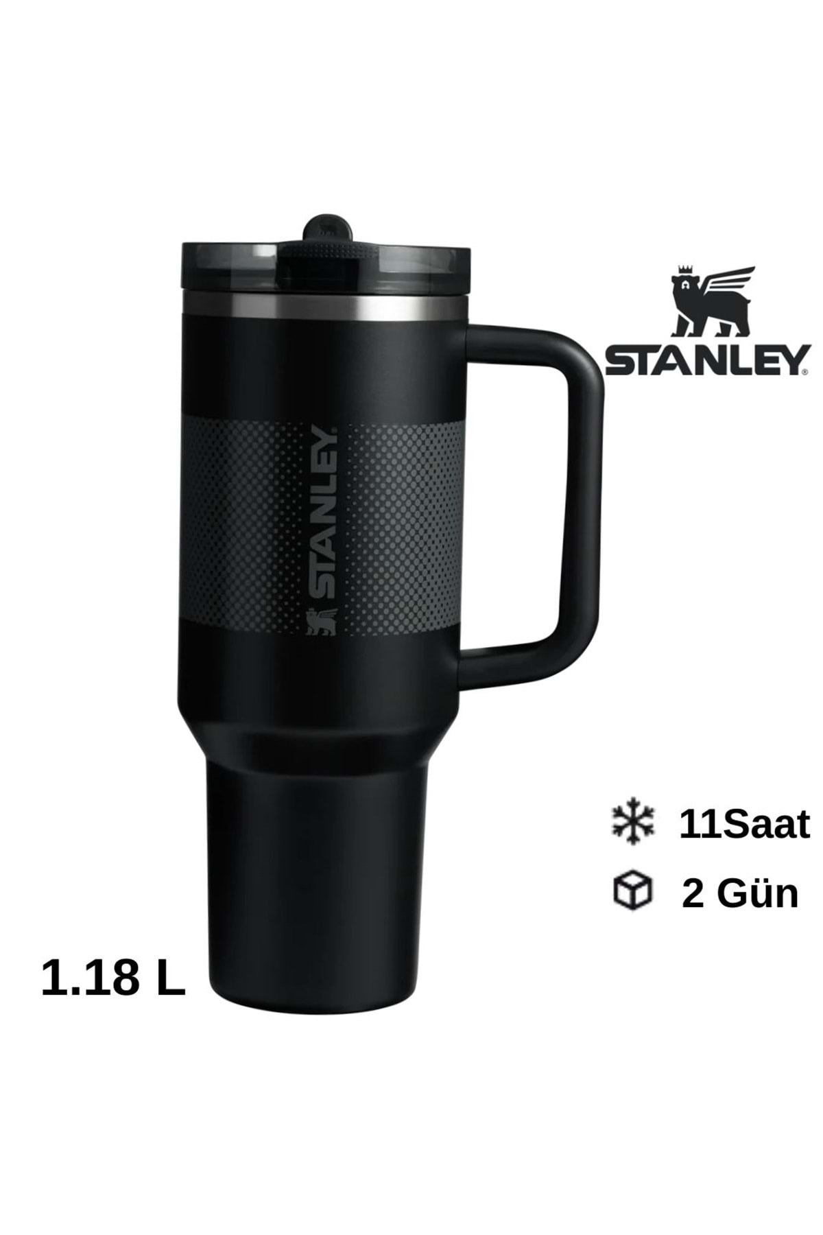 The Quencher ProTour Flip Straw Tumbler Pipetli Termos 1,18 LT Pipetli Matara SİYAH