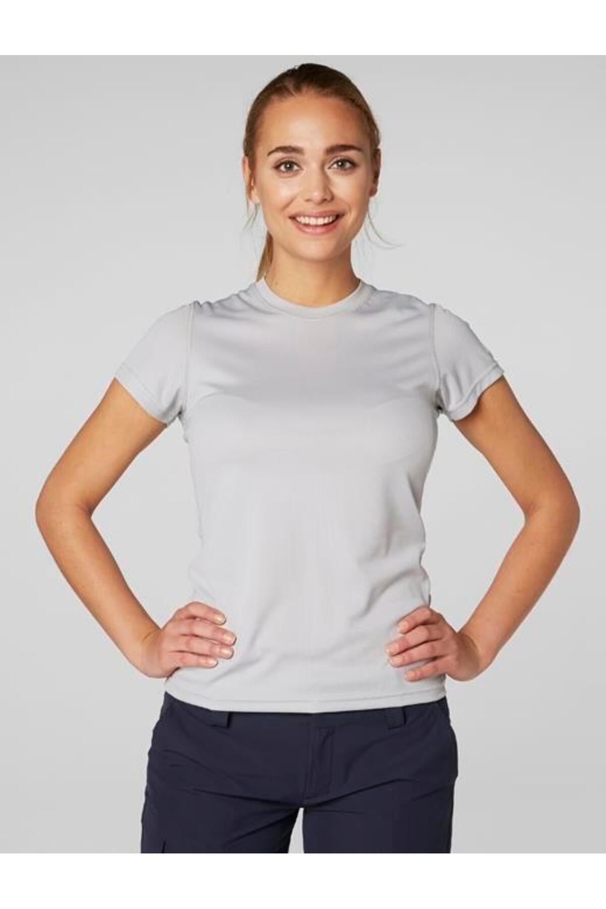 W Techt Kadın T-shirt Açık Gri