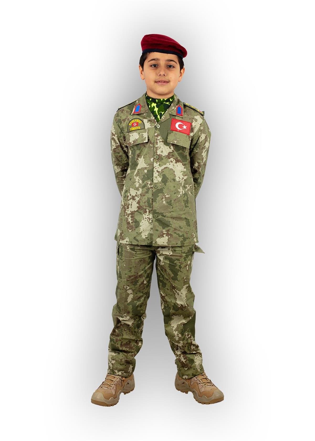 Çocuk KostümYeni Kamuflaj Desenli Çocuk Asker Kıyafeti
