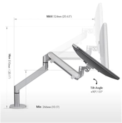 Alüminyum Tek Monitör Tutucu Gri V2 17-32 inç