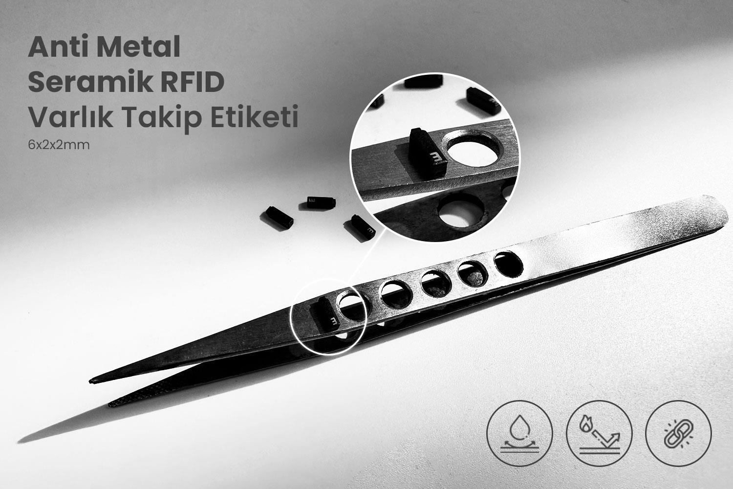 Anti Metal Seramik Rfid Varlık Takip Etiketi 6x2x2mm