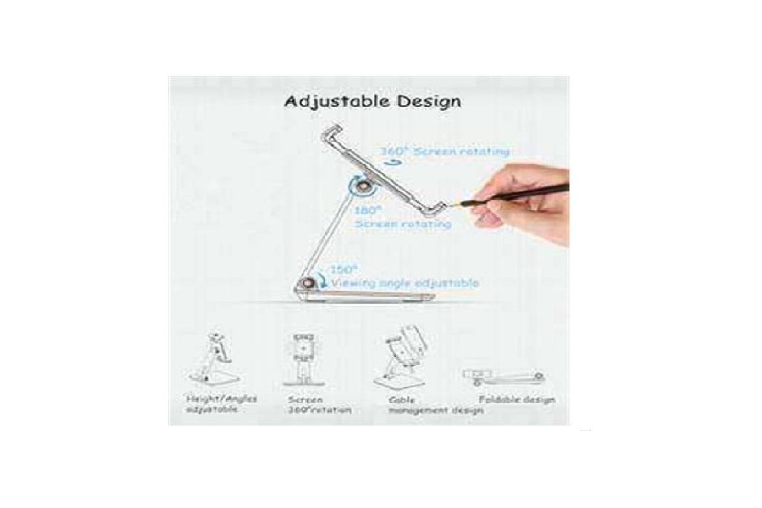Ayarlanabilir Gri Telefon ve Tablet Standı 4.7 ~ 12.9 inç