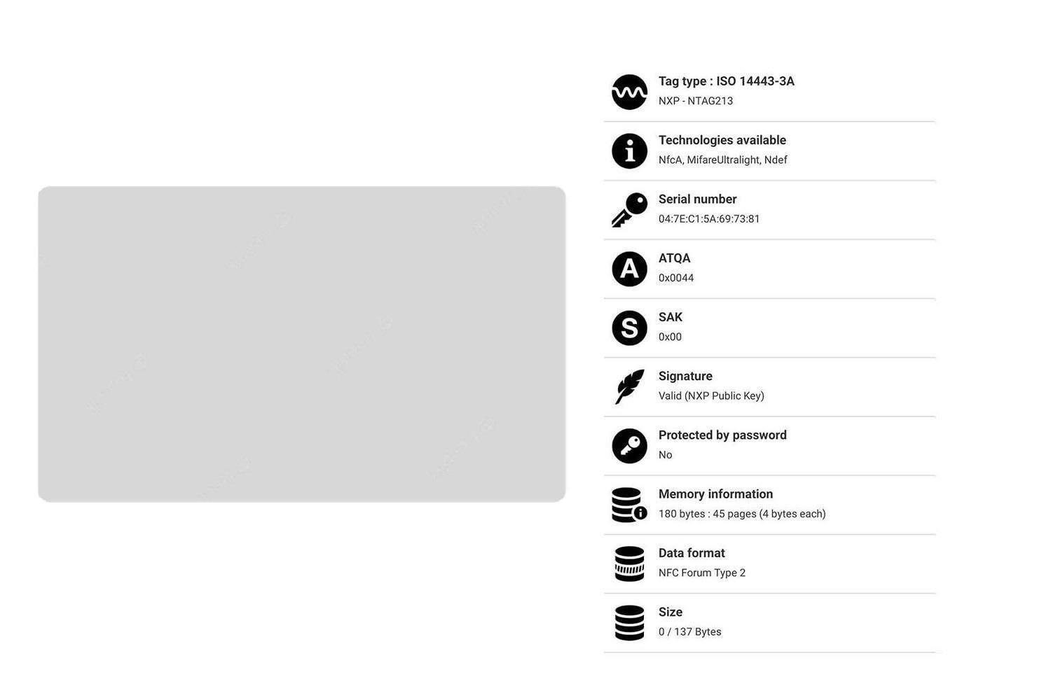 NFC بطاقة بيضاء