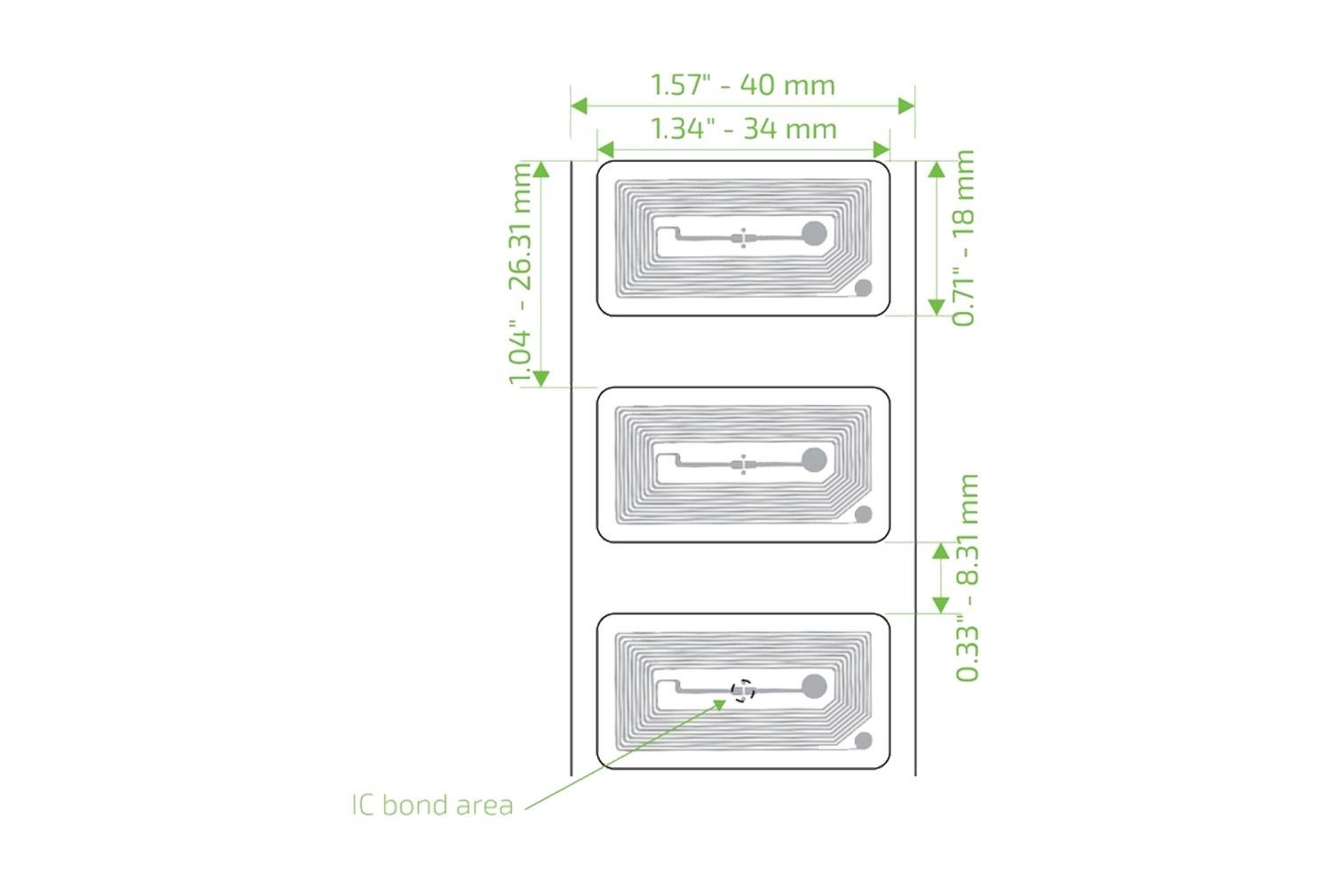CCRR P7A NFC White Wet Inlay (NXP NTAG213)
