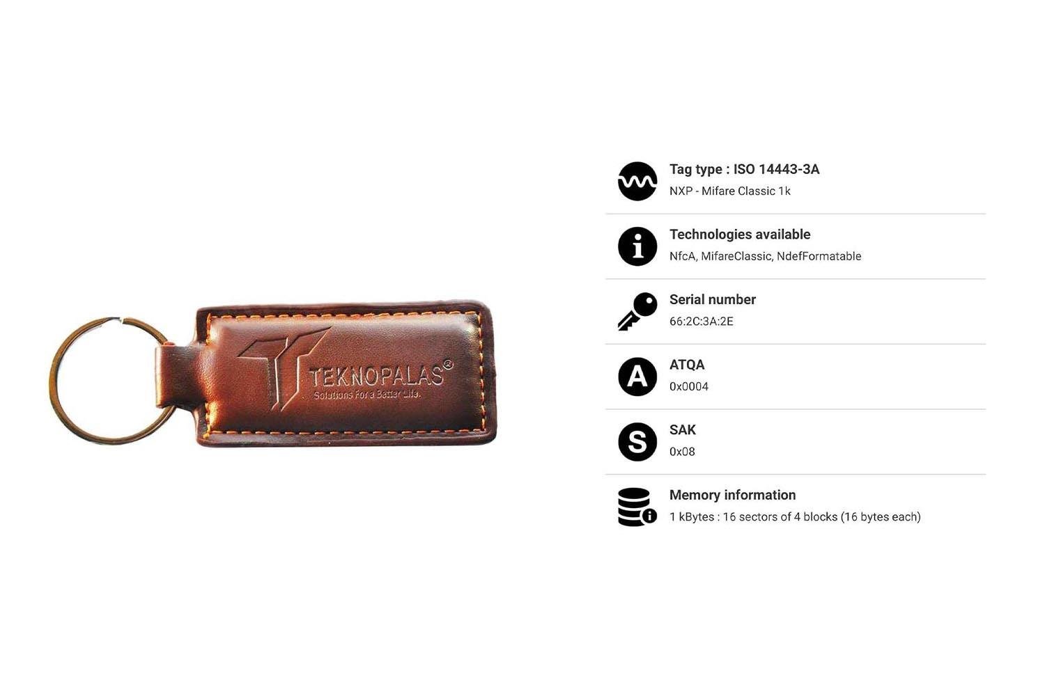 Mifare Keyfob RFID Keychain M3 (Leather Coating)