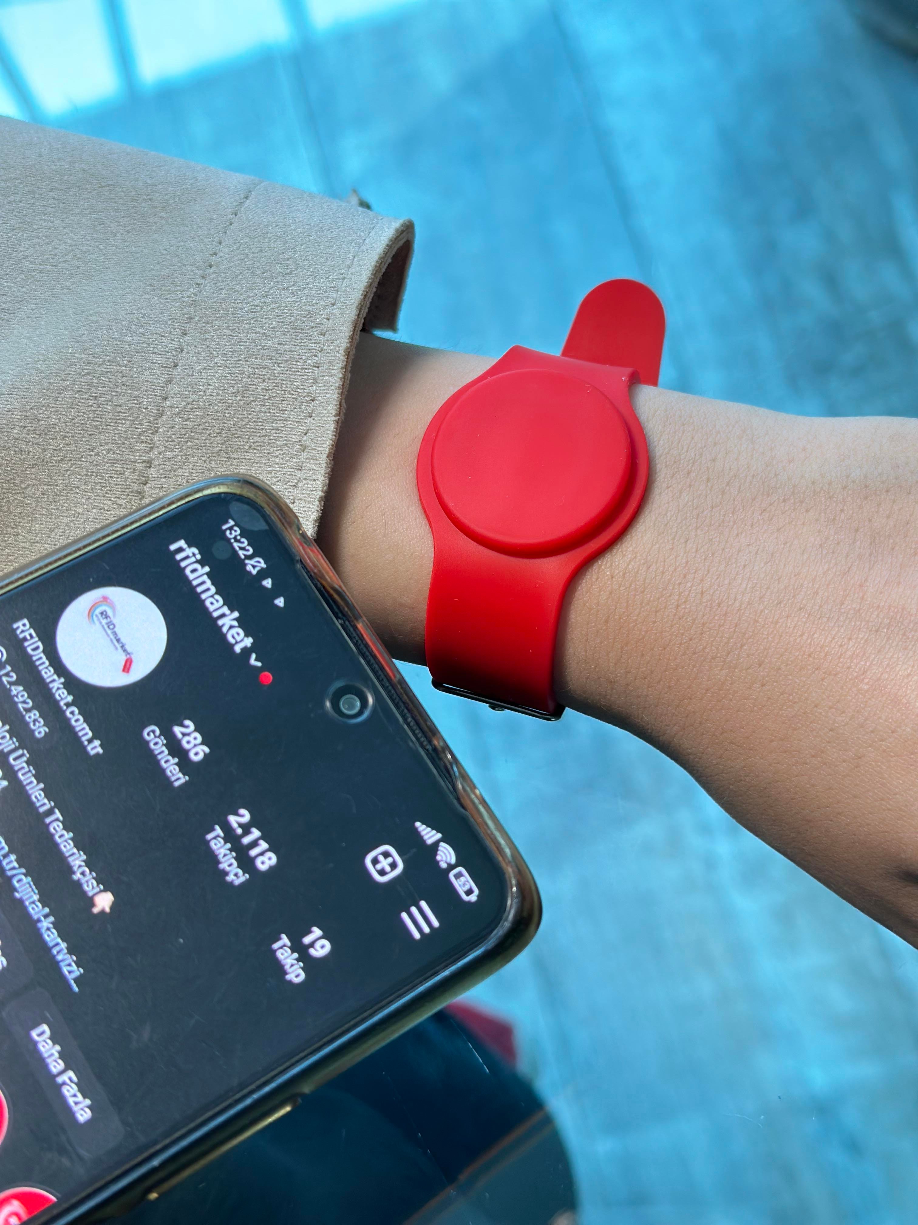 NFC / HF RFID Bileklik Kırmızı G09