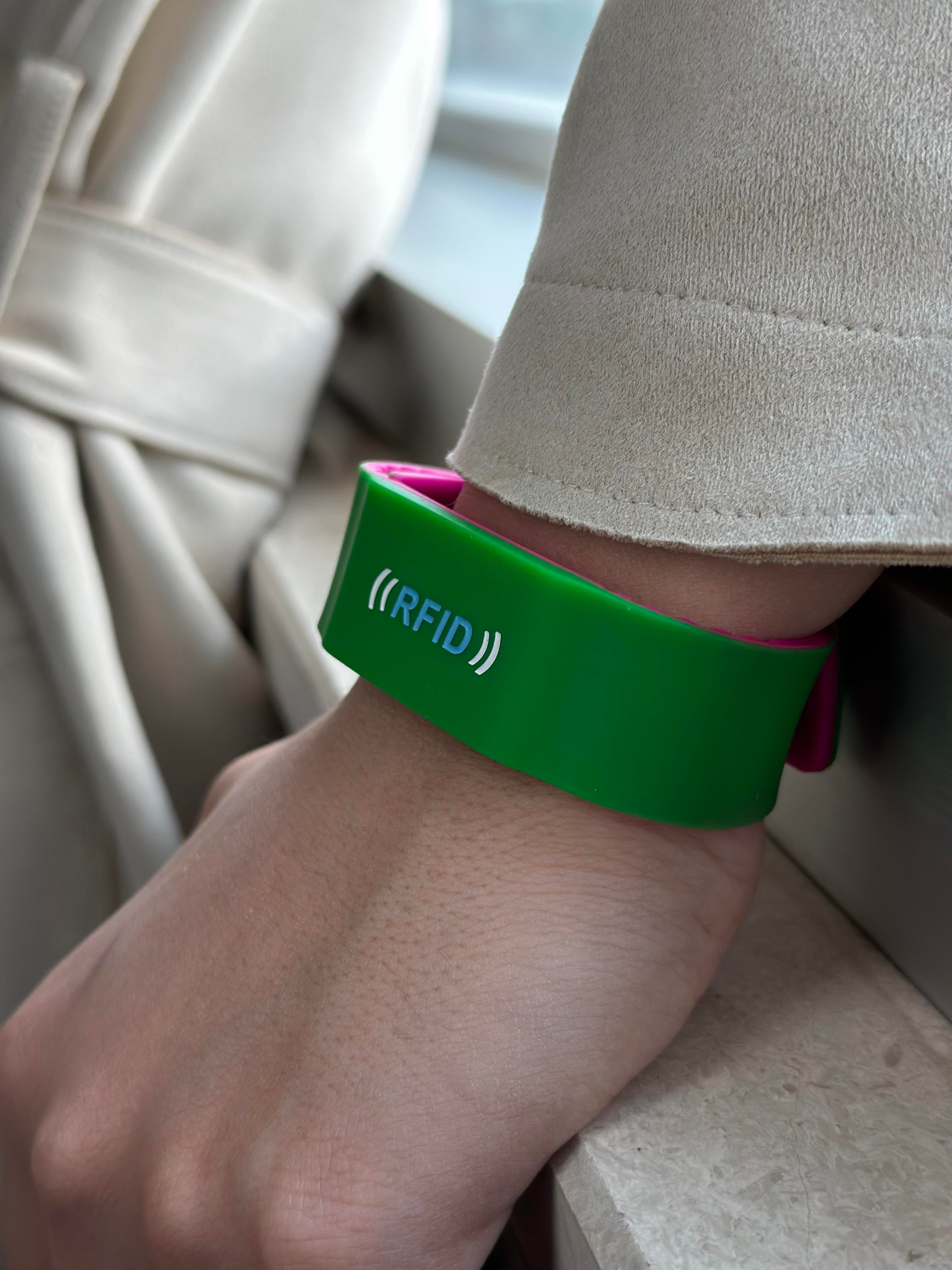 NFC / HF RFID Bileklik Pembe Yeşil