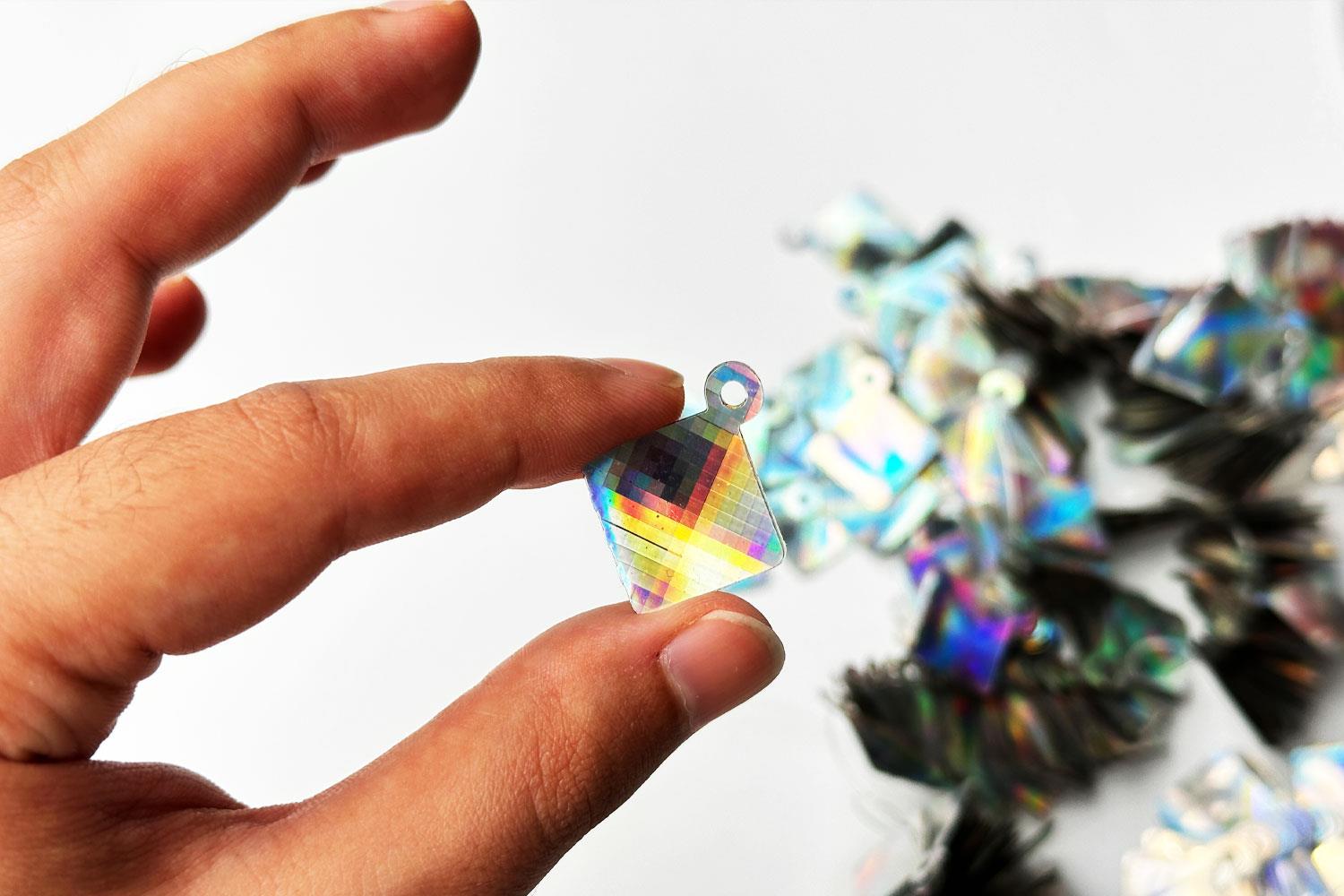 NFC Kuyum Etiketi Özel Kaplama Kristal Desenli 15x15