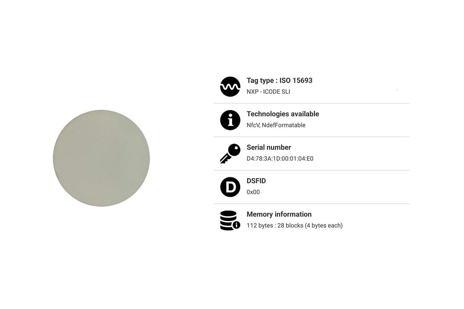 NFC TAG ICODE SLIX- 30mm Dia