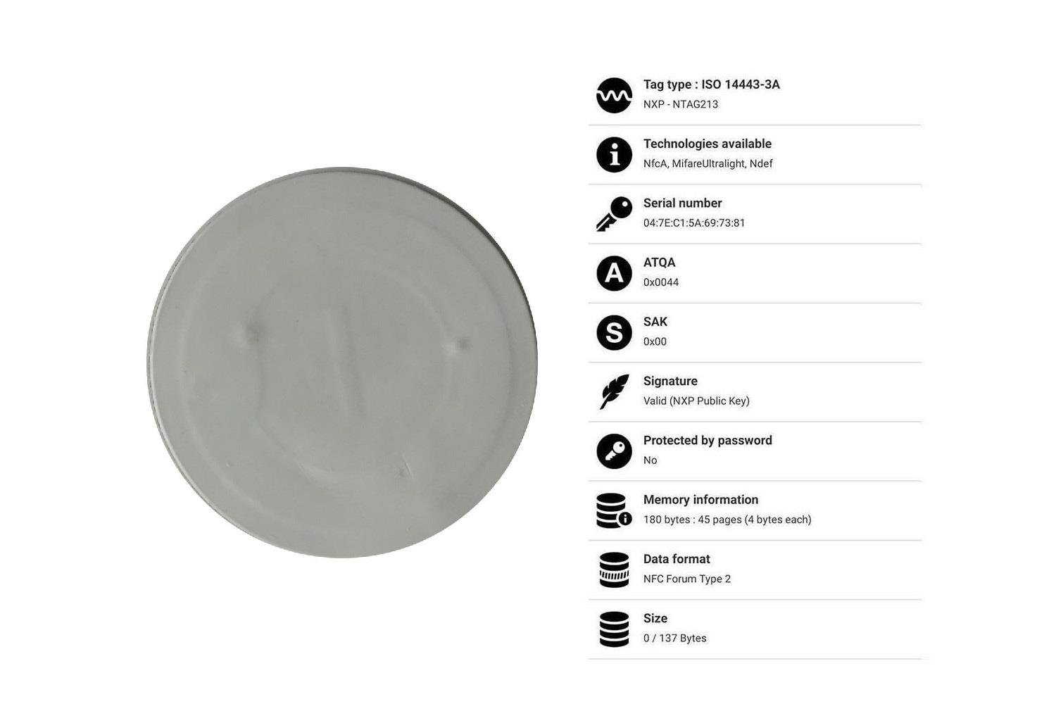 RFGate NFC Metal-Mount Tag 25mm Dia