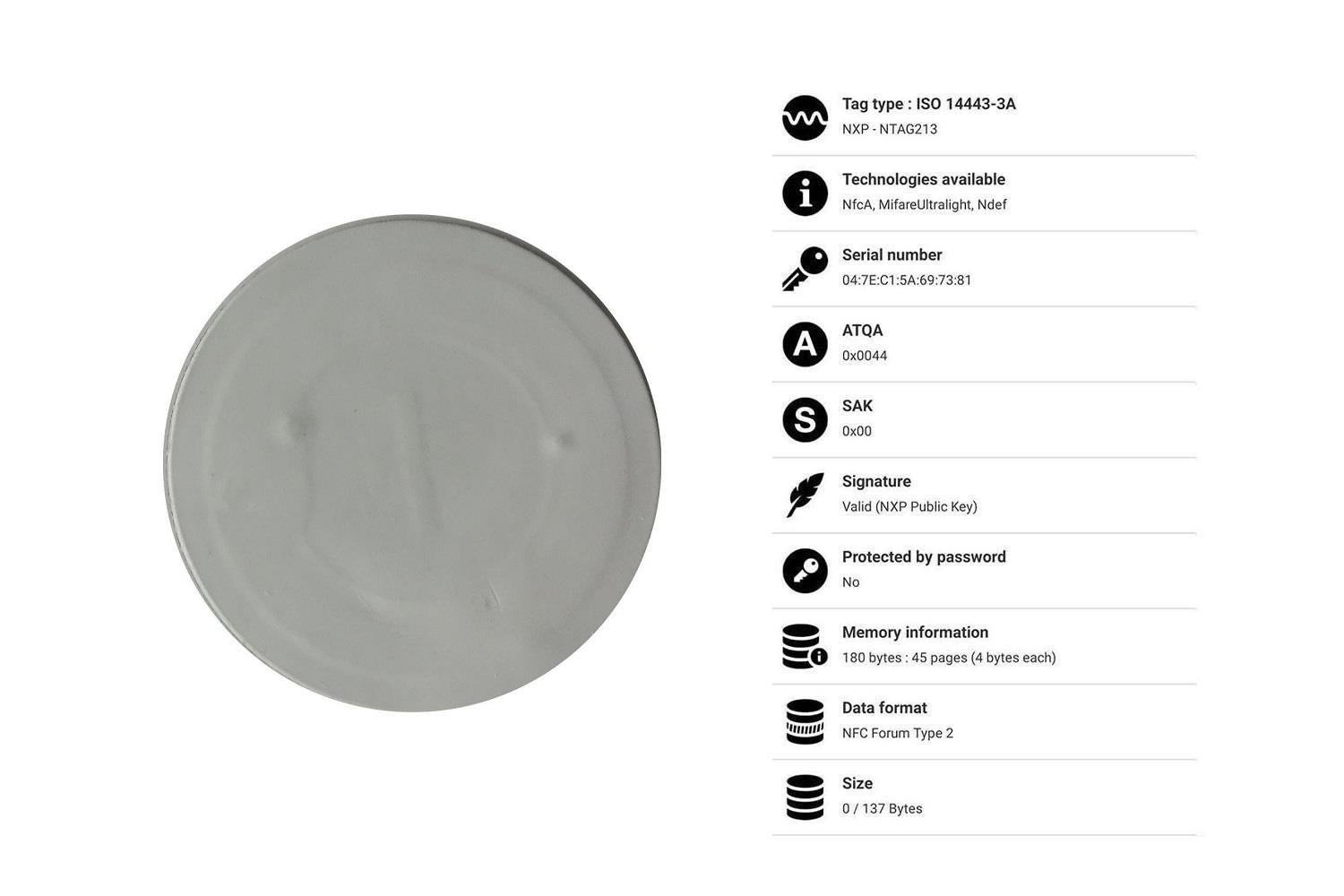 RFGate Metal Üstü NFC Etiket 30mm Dia